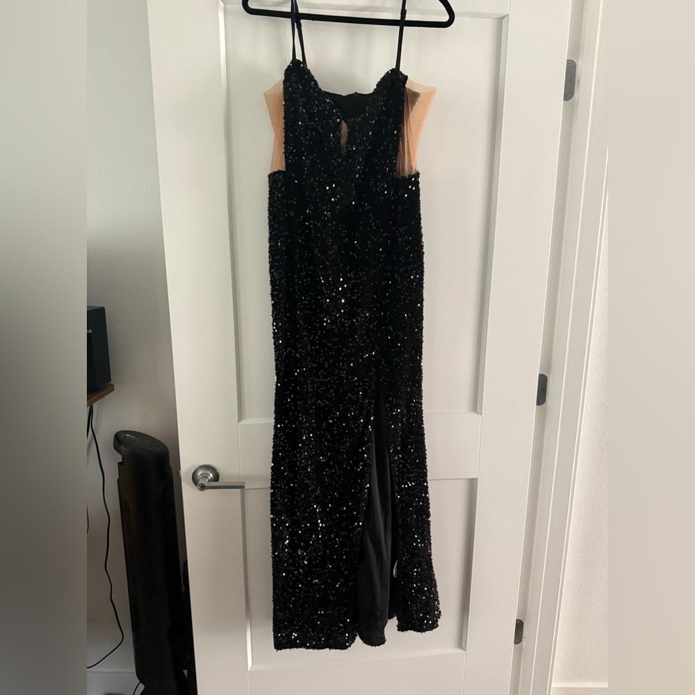 Black Sequin Evening Dress